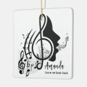 Zwart-wit koor directeur Gift Musical Notes Keramisch Ornament (Links)