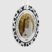 Zwart-wit koppels eerste kerstmis verloofd ornament (voorkant)