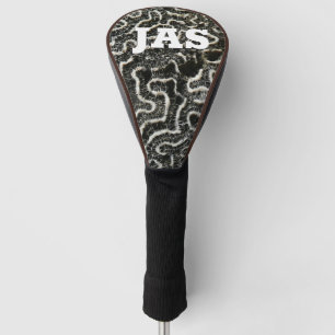 Zwart-wit koraal I Abstracte Natuur Foto Golfheadcover