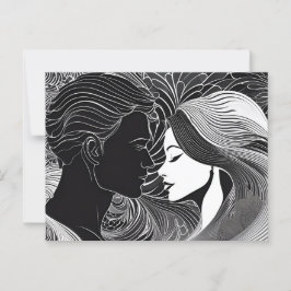 Zwart & Wit Kracht van Liefde Briefkaart