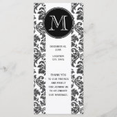 Zwart-wit krijtbord damask patroon programma (Voorkant)