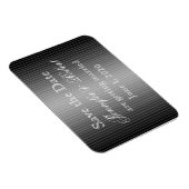 Zwart-wit krijtstreep hart Save the Date Magneet (Rechterzijde)