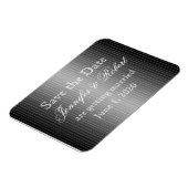 Zwart-wit krijtstreep hart Save the Date Magneet (Linkerzijde)