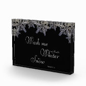 Zwart-wit kristal Snowflake Whiter dan sneeuw Fotoblokken (Rechts)