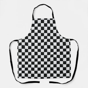 Zwart-wit krokodillenleerprint schaakspel schort