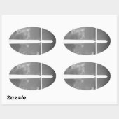 Zwart-wit kruis ovale sticker (Vel)