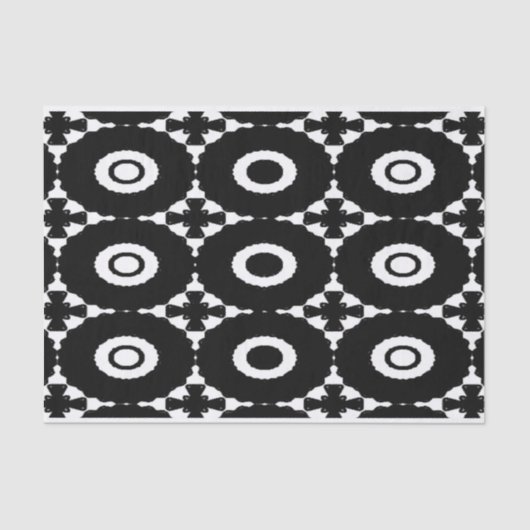 Zwart-wit kruisen en cirkels tissuepapier (Voorkant)