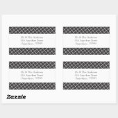 zwart-wit kruishatch adres stickers (Vel)
