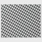 Zwart-wit kruisstik Houndstooth Pied-de-Poule Cadeaupapier (Vlak)