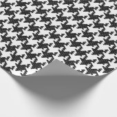 Zwart-wit kruisstik Houndstooth Pied-de-Poule Cadeaupapier (Hoek)
