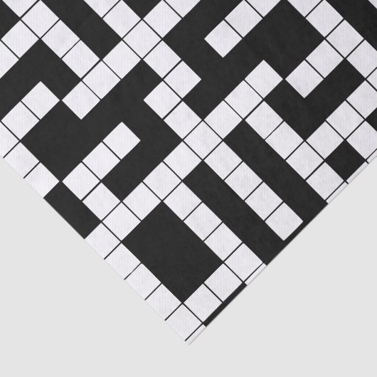 Zwart-wit kruiswoordpapier tissuepapier (Detail)