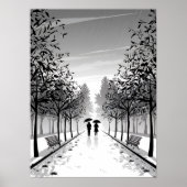 Zwart-wit kunst Prints, Modern, Landschap, Moody Poster (Voorkant)