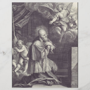 Zwart-wit kunst van Sint-Franciscus van Sales Flyer