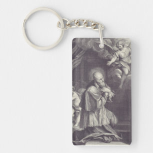 Zwart-wit kunst van Sint-Franciscus van Sales Sleutelhanger