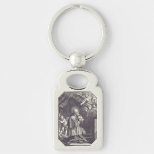 Zwart-wit kunst van Sint-Franciscus van Sales Sleutelhanger