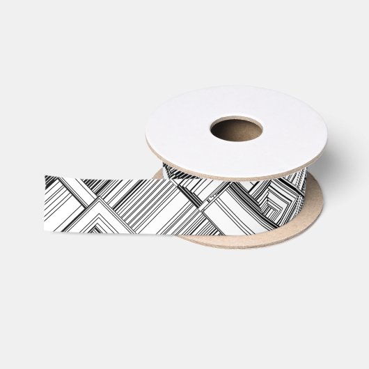 Zwart-wit kunstdeco lint (Spoel)