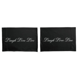 Zwart-wit kussen Hoesjes met lachen liefde live Kussensloop