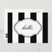 Zwart-wit Label Post Kaart (Voorkant / Achterkant)