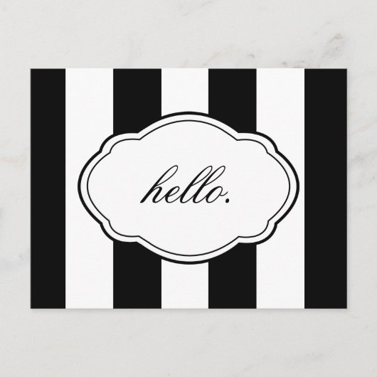 Zwart-wit Label Post Kaart (Voorkant)