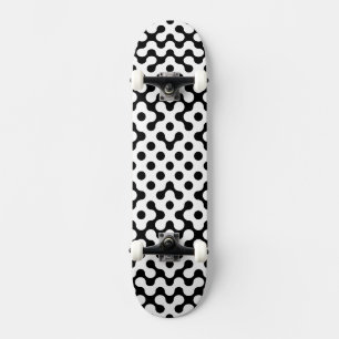 Zwart wit labyrint patroon skateboard