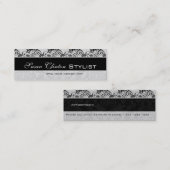 Zwart-wit    LaceDamask Mini Visitekaartje (Voorkant / Achterkant)