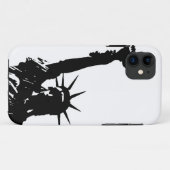 Zwart & Wit Lady Liberty Silhouet Case-Mate iPhone Case (Achterkant (horizontaal))