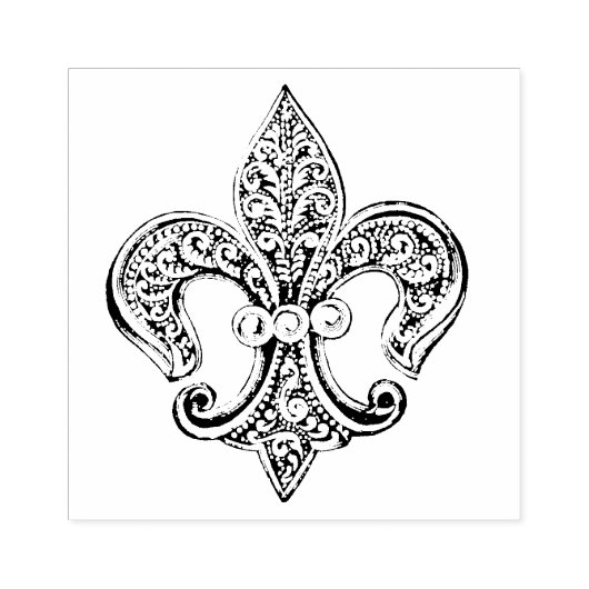  zwart-wit lafond De Lis Rubberstempel (Afrduk)