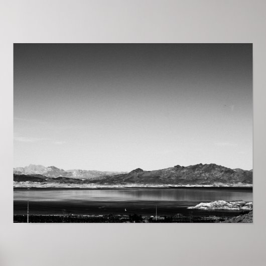 Zwart-wit Lake Mead Poster (Voorkant)