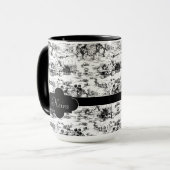  zwart-wit landelijk toilet mok (Voorkant links)