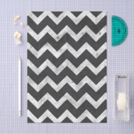 Zwart-wit landelijke Chevron-patroon Tissuepapier