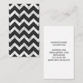 Zwart-wit landelijke Chevron-patroon Visitekaartje
