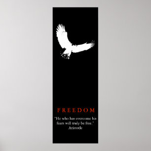 Zwart Wit Landing Kale Eagle Silhouet Poster