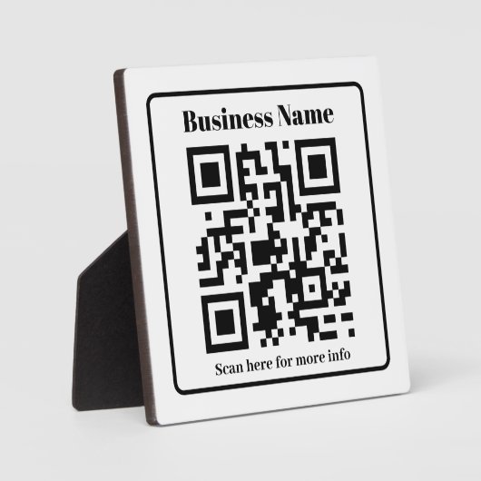 Zwart & Wit Landscaping QR Code Bord Fotoplaat (Voorkant)