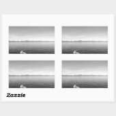 zwart-wit landschap 11 rechthoekige sticker (Vel)