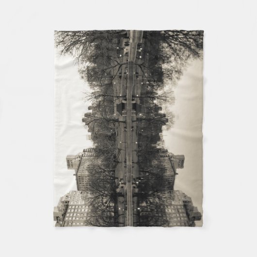 Zwart-wit landschap in Central Park Fleece Deken (Voorkant)