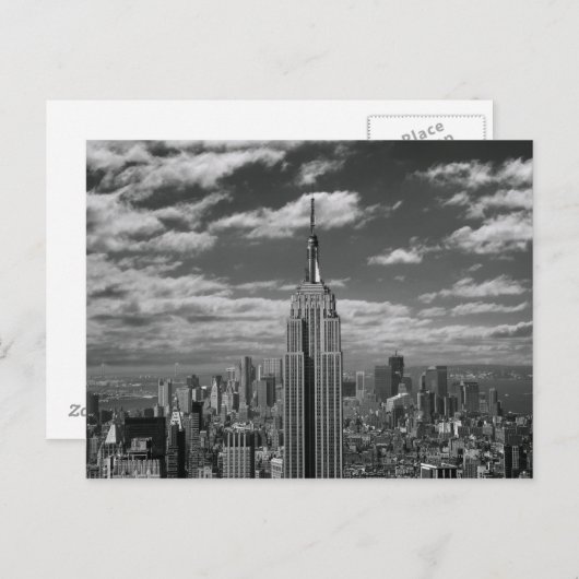 Zwart-wit landschap in New York City skyline Briefkaart (Voorkant / Achterkant)