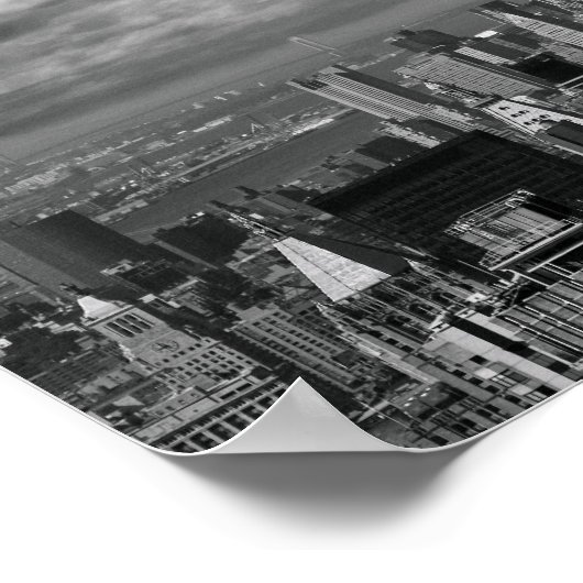 Zwart-wit landschap in New York City skyline Poster (Hoek)