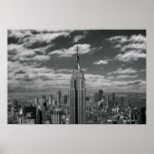 Zwart-wit landschap in New York City skyline Poster (Voorkant)