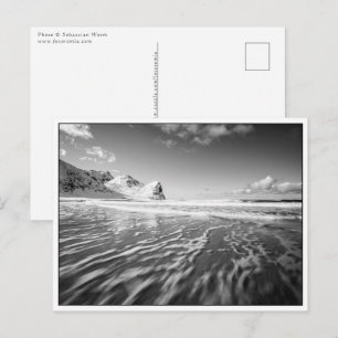 Zwart-wit landschapsfoto briefkaart