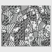 Zwart & Wit Lapwerk 03 van het Patroon Cadeaupapier (Vlak)
