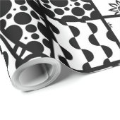 Zwart & Wit Lapwerk 03 van het Patroon Cadeaupapier (Rol Hoek)