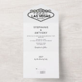 Zwart-wit Las Vegas bestemming bruiloft All In One Uitnodiging (Binnen)