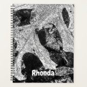 Zwart-wit Leaf Natuur Planner (Voorkant)