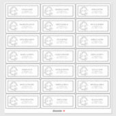 Zwart-wit Leafy Crest Monogram Gastadres S Sticker (Vel)