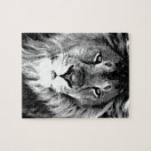 Zwart-wit leeuw - Dieren Kunst Legpuzzel (Horizontaal)