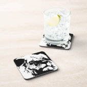 Zwart & wit leeuw pop kunst drankjes onderzetter (Rechterzijde)