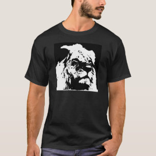 Zwart & wit leeuw pop kunst t-shirt