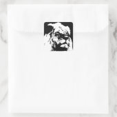 Zwart & wit leeuw pop kunst vierkante sticker (Tas)