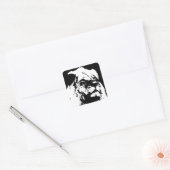 Zwart & wit leeuw pop kunst vierkante sticker (Envelop)