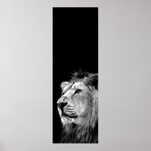 Zwart Wit Leeuwendeur Poster - Animal Photography
